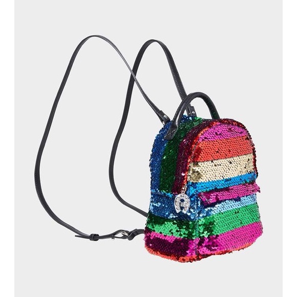 Betsey Johnson Rainbow Sequin Backpack Bag NWT